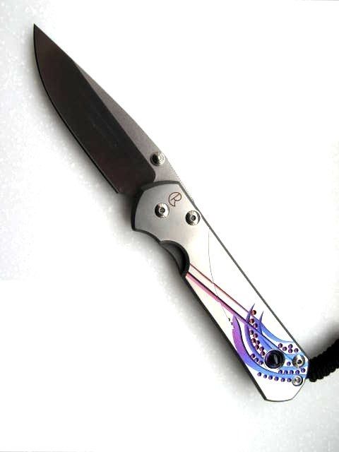 Нож складной Chris Reeve Large Sebenza 21 Ametyst Cabochon L21UN E Amethyst SS14, сталь CPM-S35VN, рукоять титан