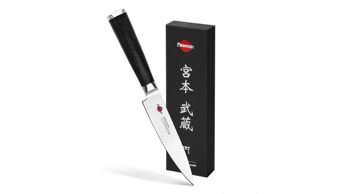 Нож кухонный Fissman универсальный Kensei Musashi 11см, сталь DAMASCUS
