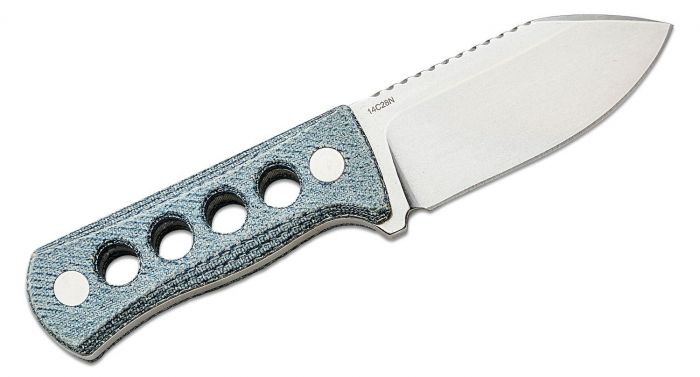 Тактическая ручка Lionsteel Nyala, корпус карбон/титан, Blue Shine
