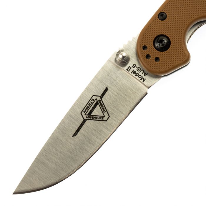 Нож складной Ontario RAT-2, сталь Aus-8. Клинок - Black, Рукоять - Brown GRN
