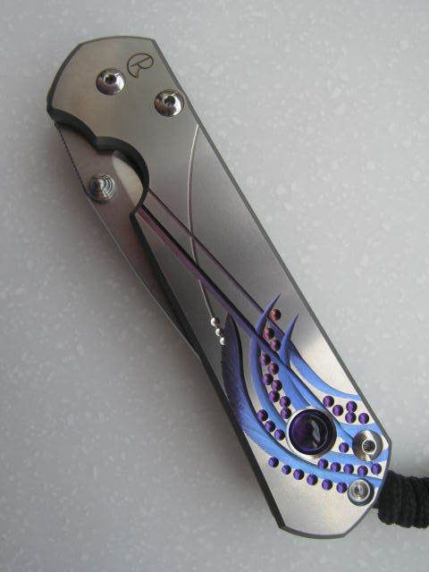 Нож складной Chris Reeve Large Sebenza 21 Ametyst Cabochon L21UN E Amethyst SS14, сталь CPM-S35VN, рукоять титан