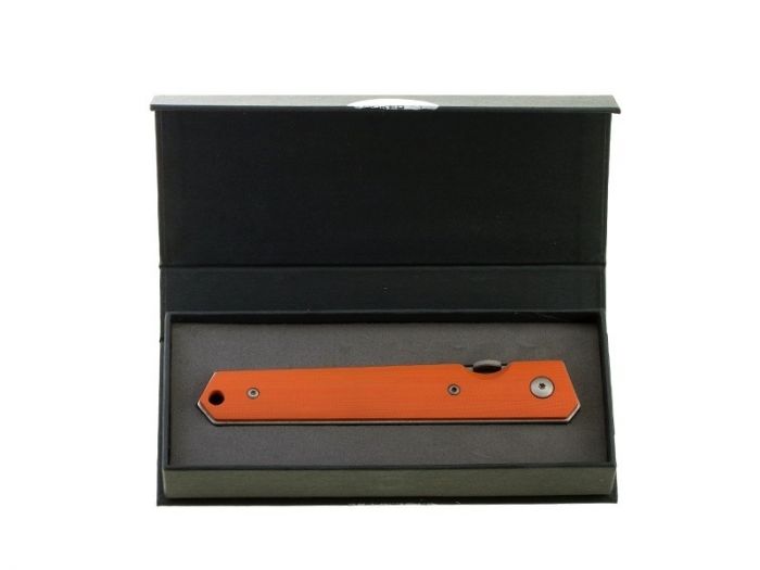 Нож складной Kwaiken Folder Orange (IKBS®), Boker Plus 01BO292, сталь AUS-8 Stonewashed Plain, рукоять стеклотекстолит G10, оранжевый