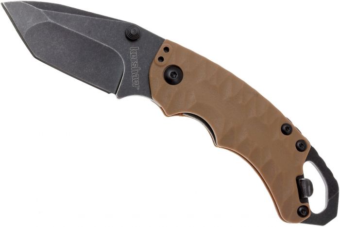 Нож складной Shuffle II - KERSHAW 8750TTANBW, сталь 8Cr13MoV c покрытием BlackWash™, рукоять термопластик GFN коричневого цвета