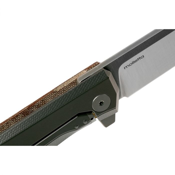 Складной нож LionSteel MT01 CVN, сталь M390, рукоять Natural canvas micarta