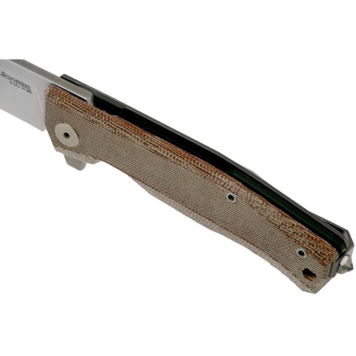 Складной нож LionSteel MT01 CVN, сталь M390, рукоять Natural canvas micarta