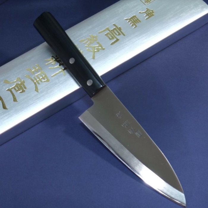 Нож кухонный для разделки рыбы Деба Shimomura, сталь DSR1K6, рукоять дерево пакка