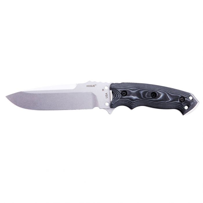 Нож с фиксированным клинком Hogue EX-F01 Stone-Tumbled, сталь A2 Tool Steel, рукоять стеклотекстолит G-Mascus®, чёрный