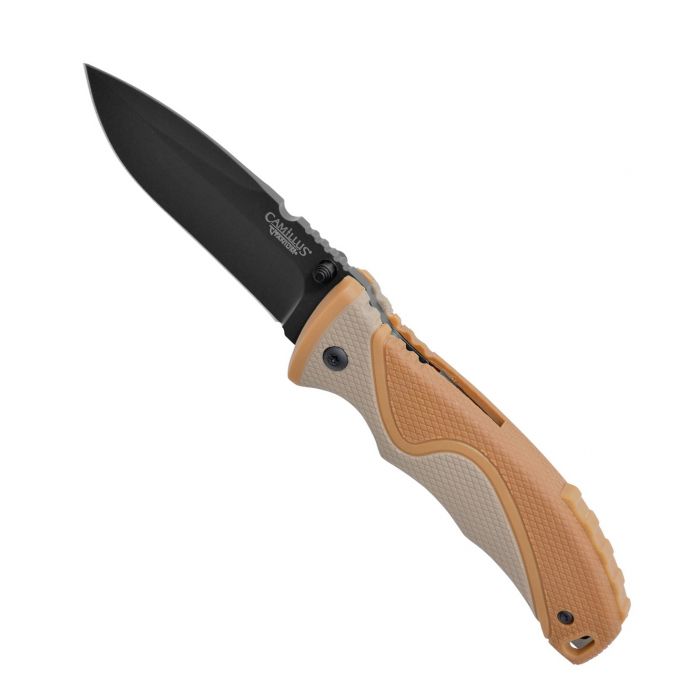Нож складной Camillus Les Stroud San Bushmen, сталь 440А, рукоять Zytel®, коричневый