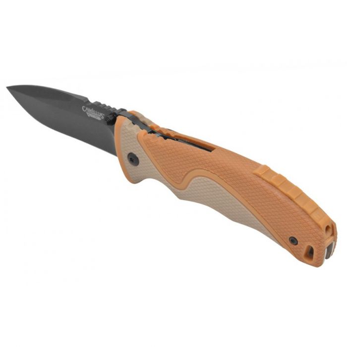 Нож складной Camillus Les Stroud San Bushmen, сталь 440А, рукоять Zytel®, коричневый