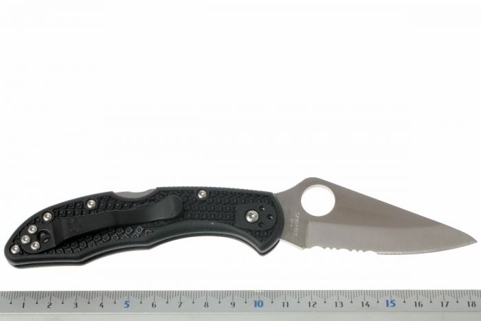 Складной нож Delica 4 - Spyderco 11PSBK, сталь VG-10 Satin Combo, рукоять термопластик FRN чёрный